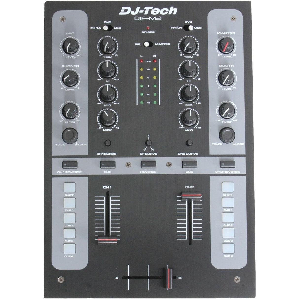 DJ TECH DIF M2 MIXER SCRATCH PER DJ 2 CANALI - TechSoundSystem.com