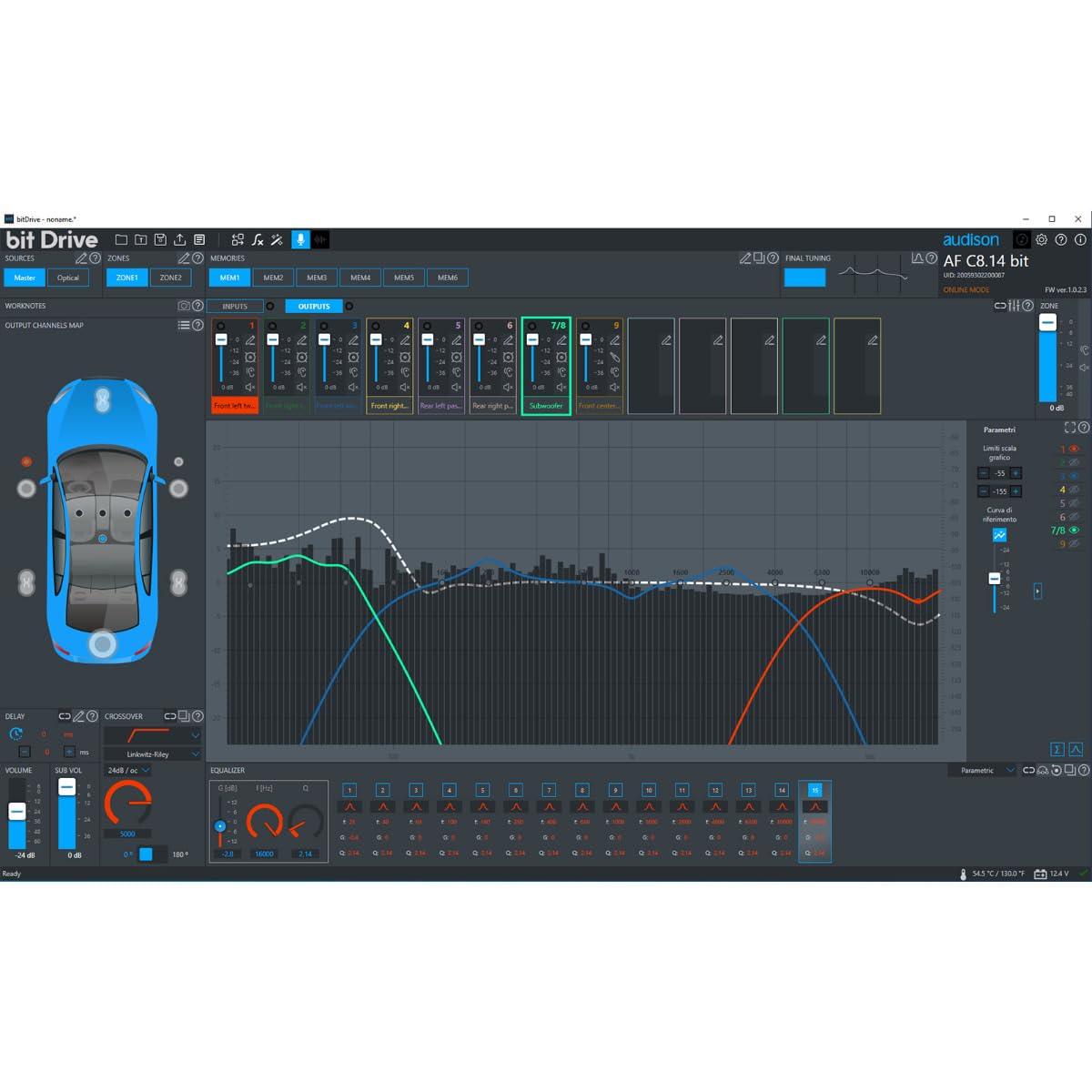 Audison AF C4.10 bit Amplificatore 4 canali *SCONTO 3% IN CASSA* 800 W | 14 CH DSP + 8 x 100 W @ 2 ohm - TechSoundSystem.com