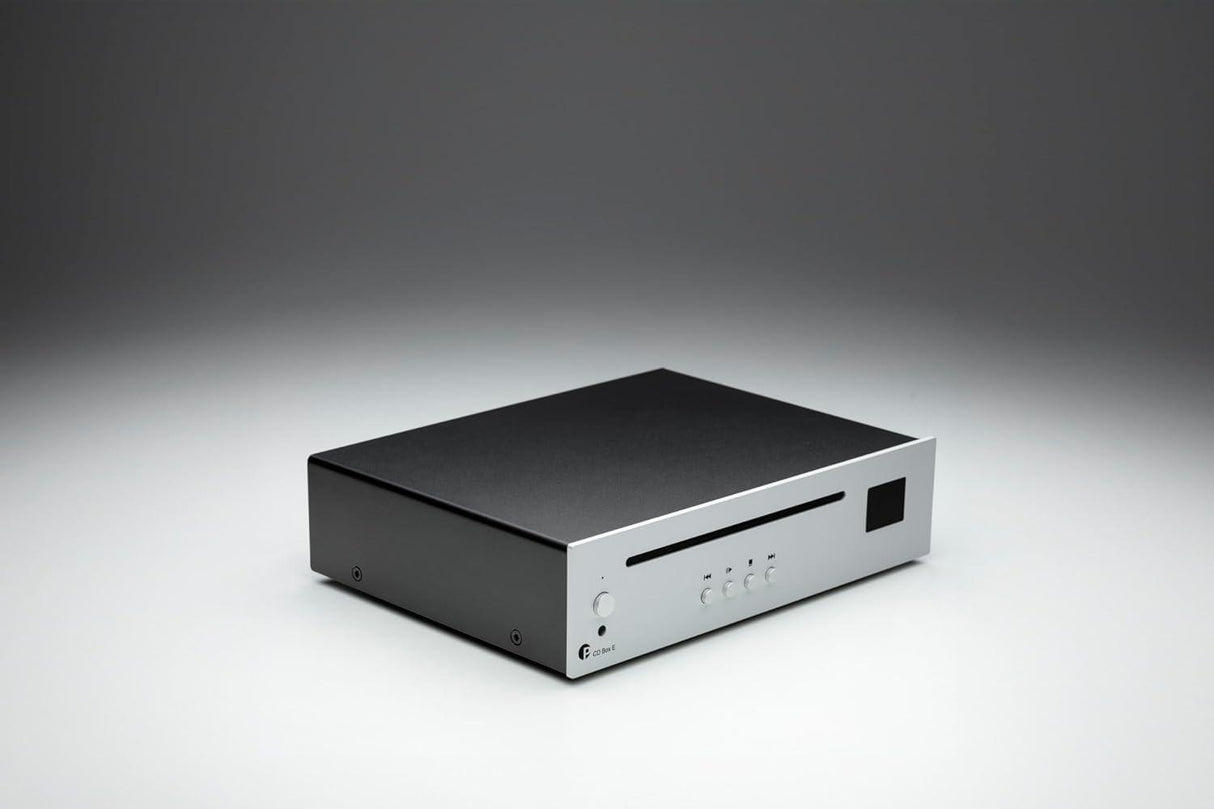 Pro-Ject CD BOX E SILVER Lettore di CD, supporta il red book CD-DA, Convertitore DAC 24bit/192KHz Delta Sigma MS8413 - TechSoundSystem.com