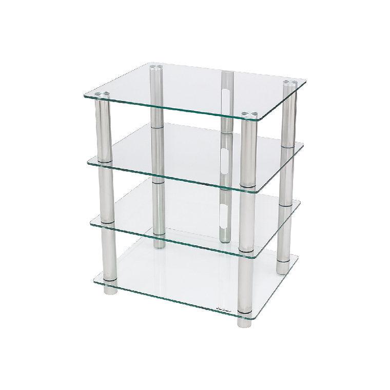 Norstone EPUR4 Mobile Hifi e AV 4 Struttura in acciaio spazzolato. Ripiani in vetro temperato - TechSoundSystem.com