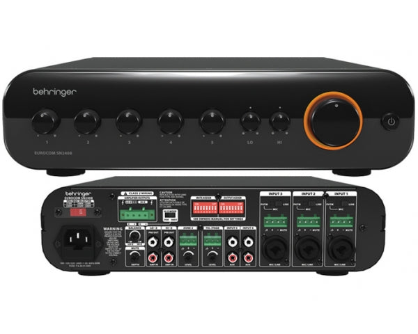 BEHRINGER EUROCOM SN2408 MIXER-AMPLIFICATORE CLASSE D "DUAL DRIVE" - TechSoundSystem.com