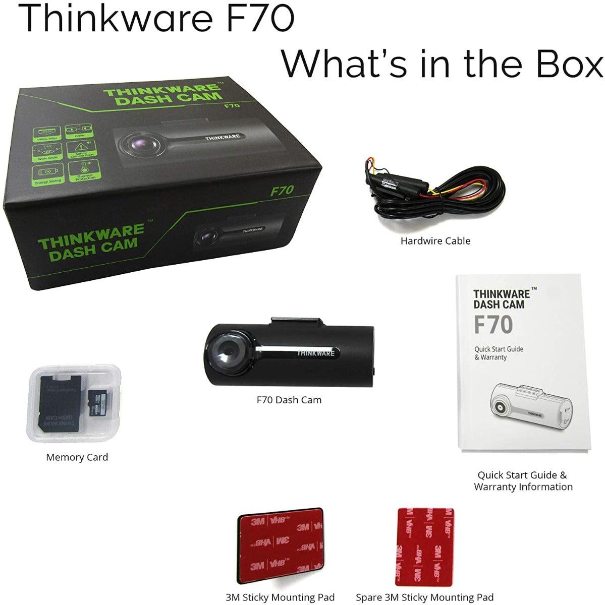 Thinkware F70 PACK Dash Cam anteriore con GPS, FUll HD, Angolo di visuale da 140° - TechSoundSystem.com