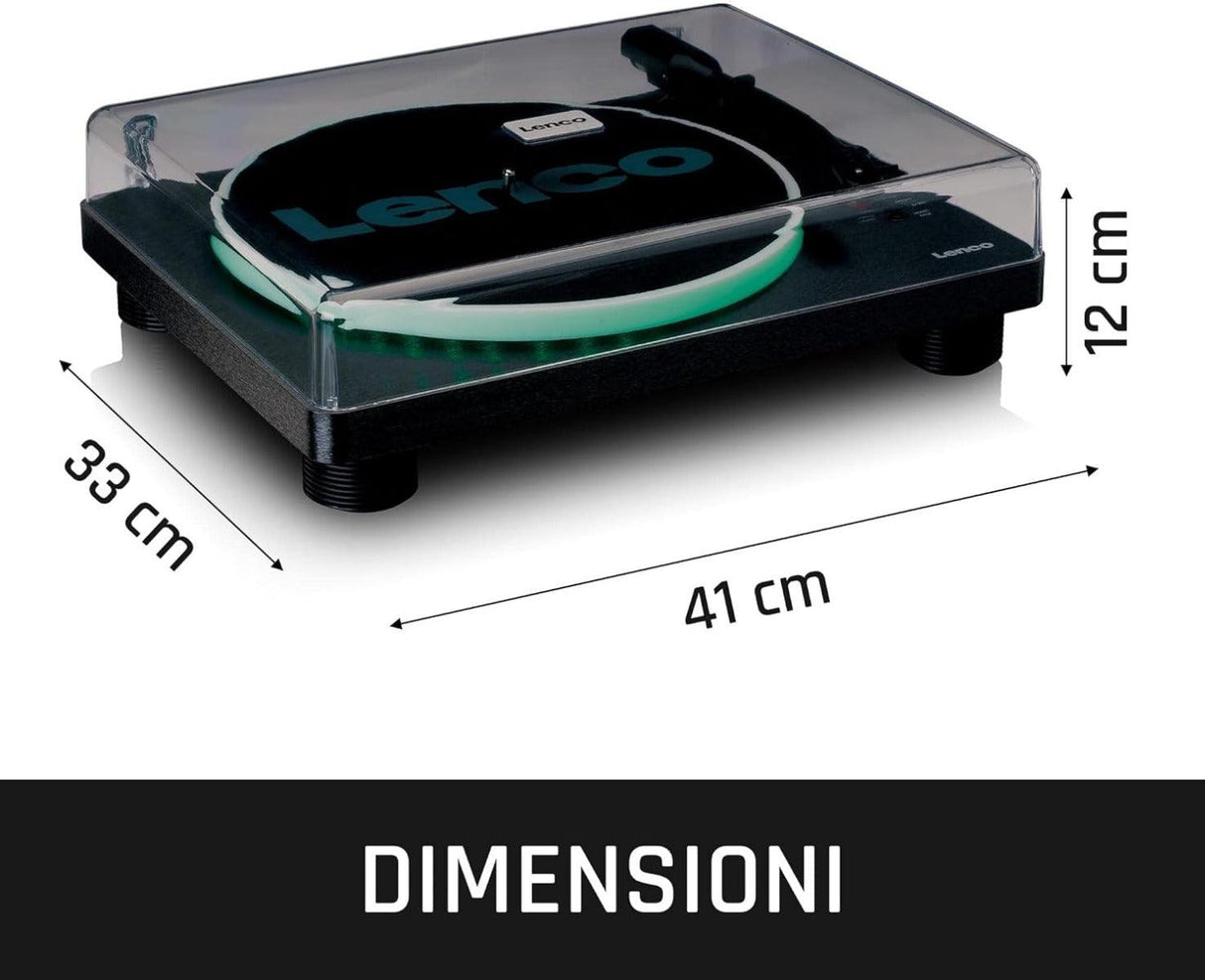 Lenco LS-50 OLED Giradischi Diffusori stereo incorporati, USB, Effetto luci variabili del piatto - TechSoundSystem.com