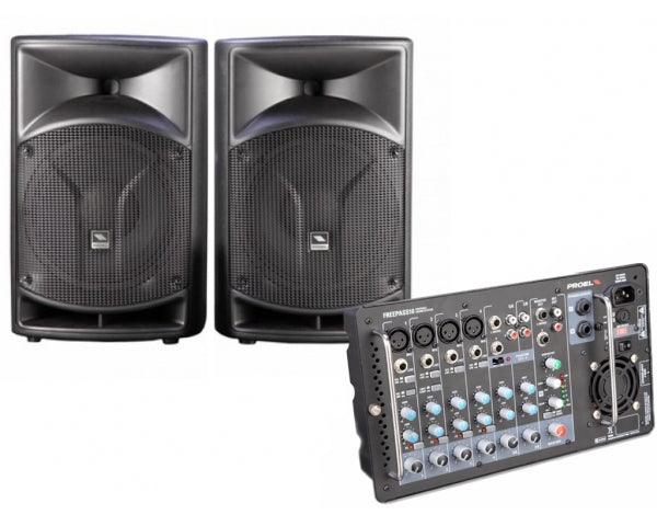 PROEL FREEPASS 10 USB SISTEMA AMPLIFICATO PORTATILE + USB + MP3 500 WATT - TechSoundSystem.com