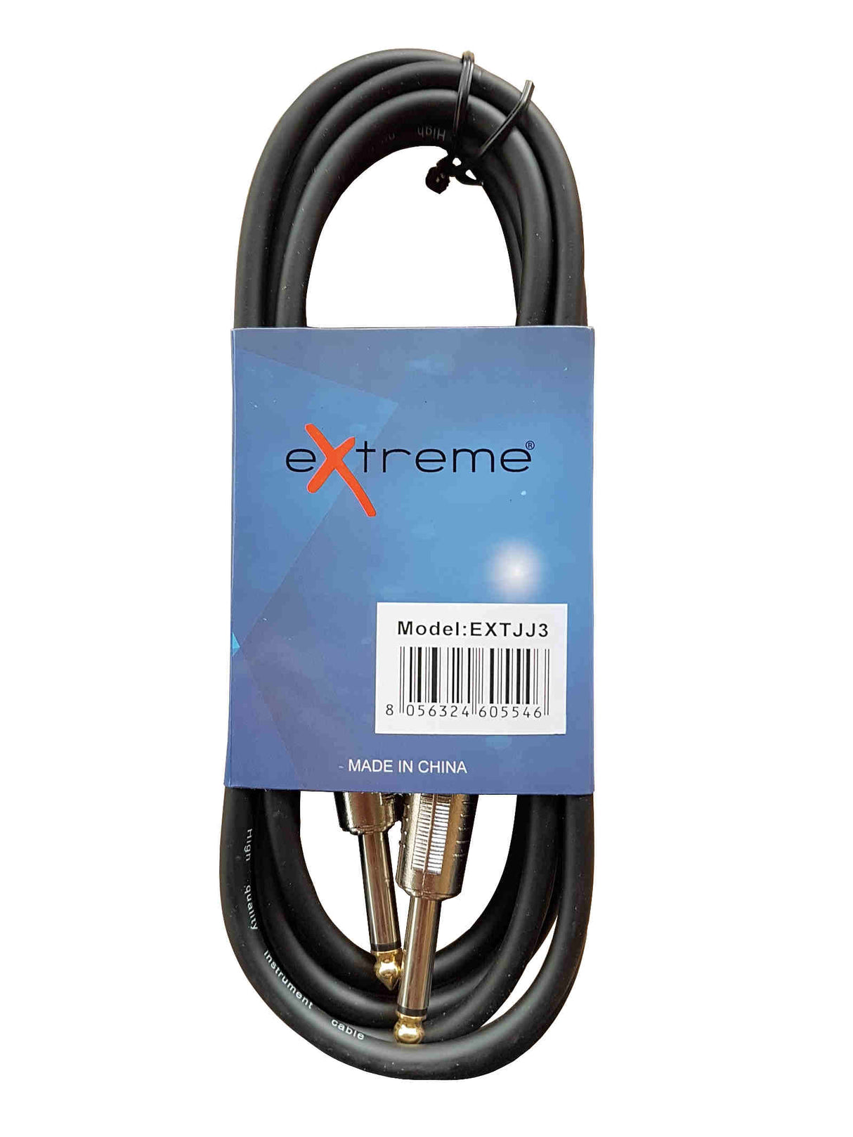 EXTREME CAVO JACK - JACK MONO 1/4" 6.3mm DA 3 MT COLORE NERO - TechSoundSystem.com