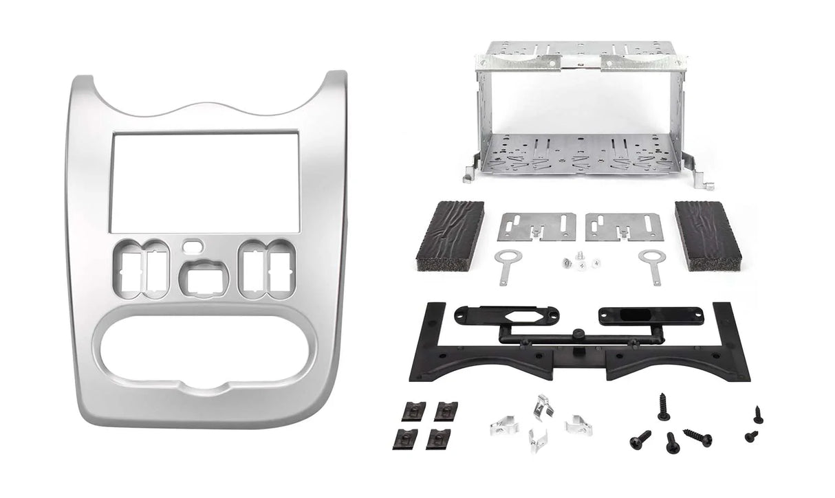 Phonocar 03614 Mascherina 2 Din per Dacia Duster - Logan - Sandero 06-12 colore grigio chiaro