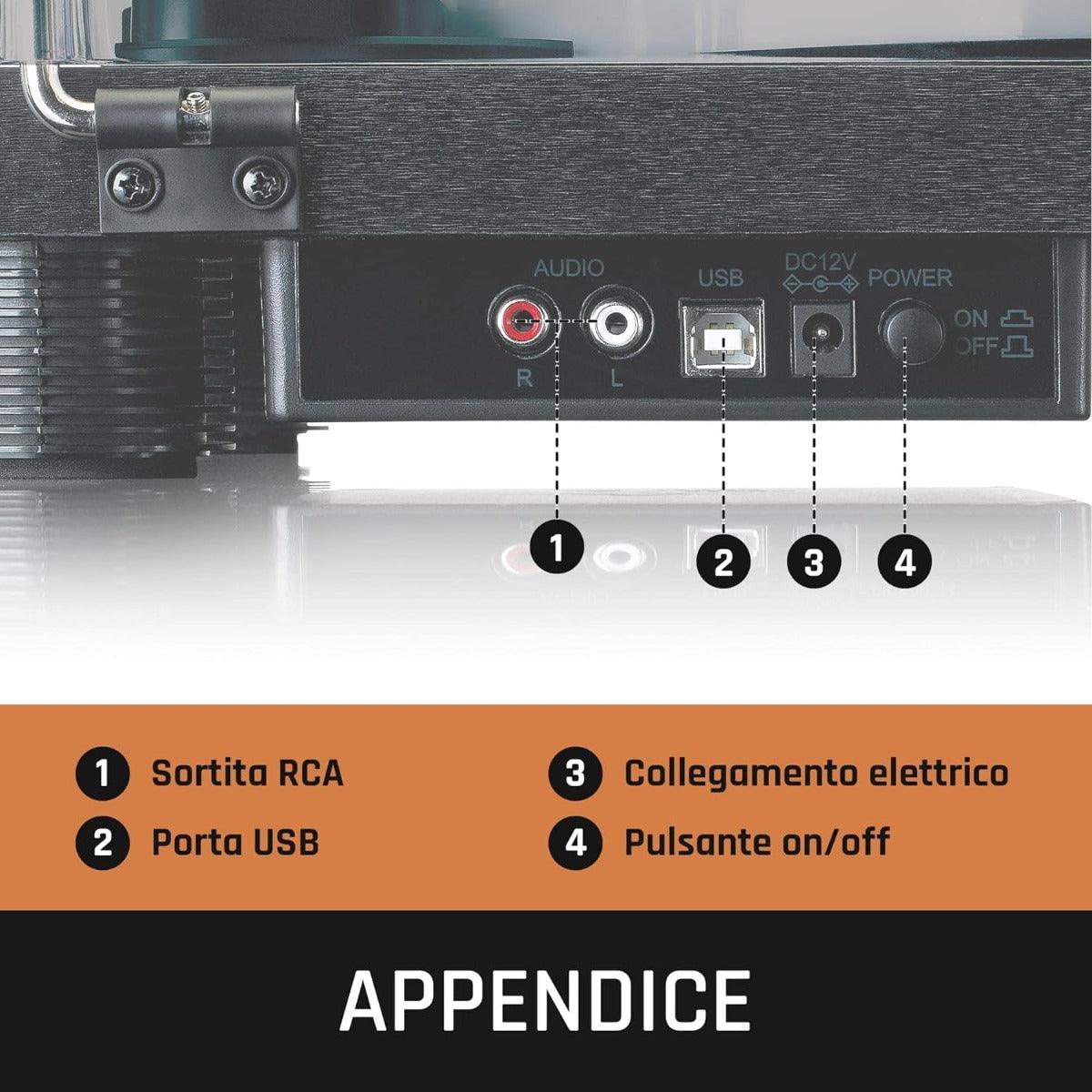 Lenco LS-50 OLED Giradischi Diffusori stereo incorporati, USB, Effetto luci variabili del piatto - TechSoundSystem.com