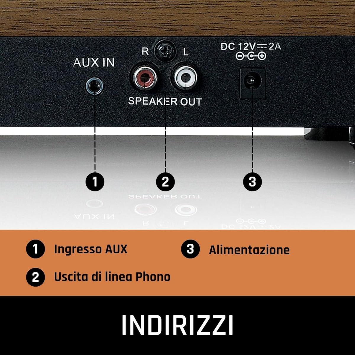 Lenco LS-100 Giradischi amplificato con Bluetooth Amplificatore stereo integrato 10W x 2 - TechSoundSystem.com