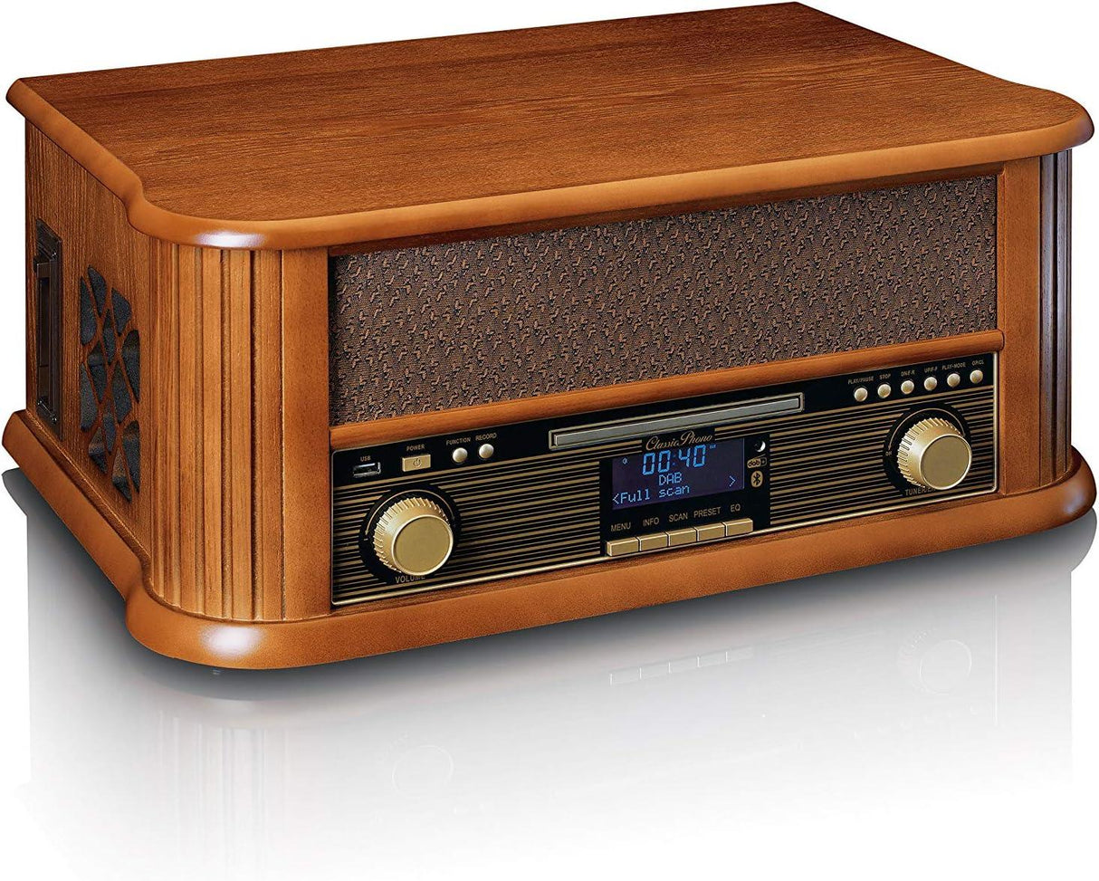 Lenco TCD-2570 Giradischi in legno, connessione USB, Radio e DAB+, Lettore di cassette e CD, Bluetooth, 2 altoparlanti integrati - TechSoundSystem.com
