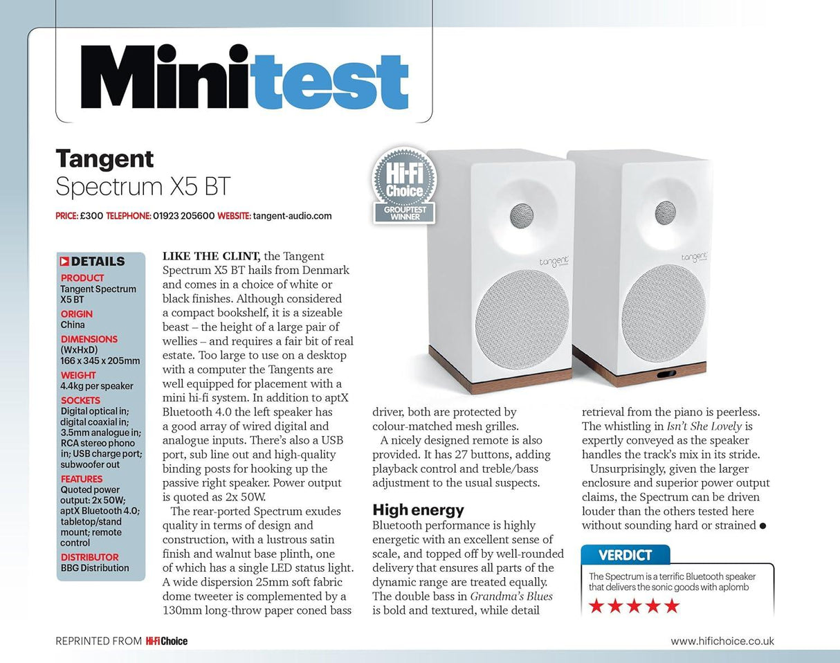 Tangent SPECTRUM X5BT BIANCHE Diffusori attivi amplificati Bluetooth - TechSoundSystem.com
