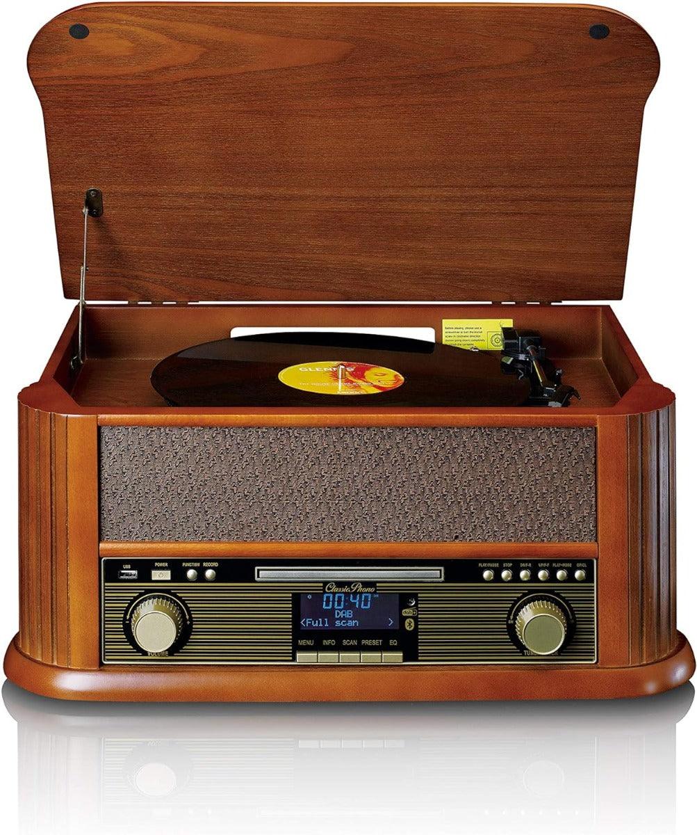 Lenco TCD-2570 Giradischi in legno, connessione USB, Radio e DAB+, Lettore di cassette e CD, Bluetooth, 2 altoparlanti integrati - TechSoundSystem.com