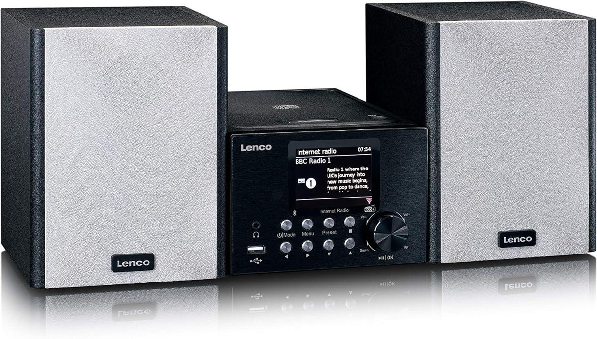 LENCO MC-250BK Micro HIFI con Smart Radio, lettore CD/USB, Internet, DAB+, Bluetooth® - TechSoundSystem.com