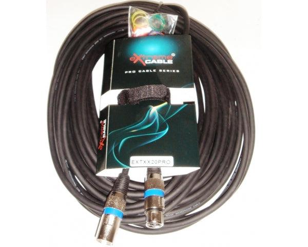 EXTREME CAVO MICROFONO/CASSE 20 METRI 1 CONNETTORE XLR MASCHIO 1 FEMMINA + STRAP + 12 ANELLINI CAVO MICROFONICO 6.5MM CONNETTORI SMONTABILI METALLO ANTISCIVOLO - TechSoundSystem.com
