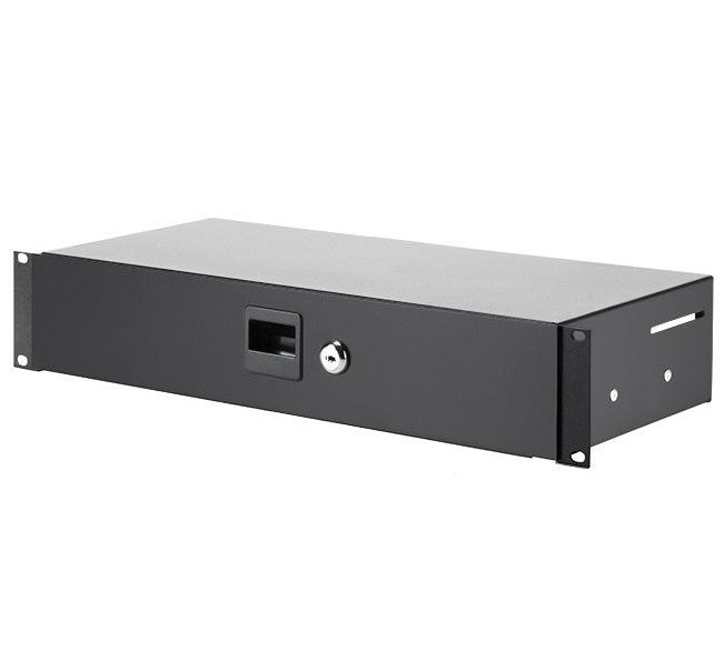 ADAM HALL 87402 S CASSETTO RACK 19" 2 UNITA' MEZZO PROFONDO CON SERRATURA - TechSoundSystem.com