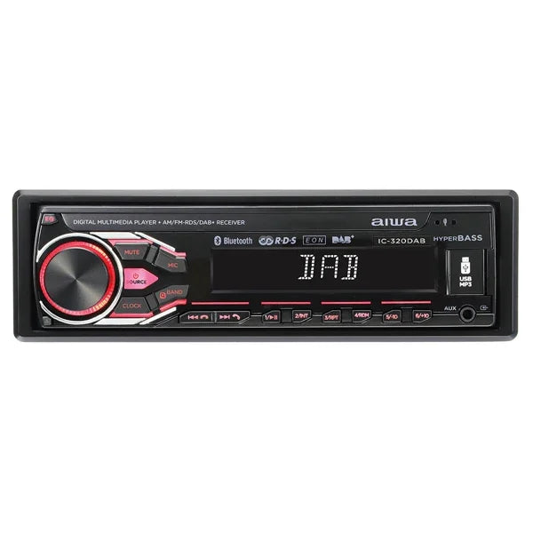 AIWA IC320DAB Autoradio 1 DIN DISPLAY LCD, AM/FM/DAB+, RICARICA USB E BT