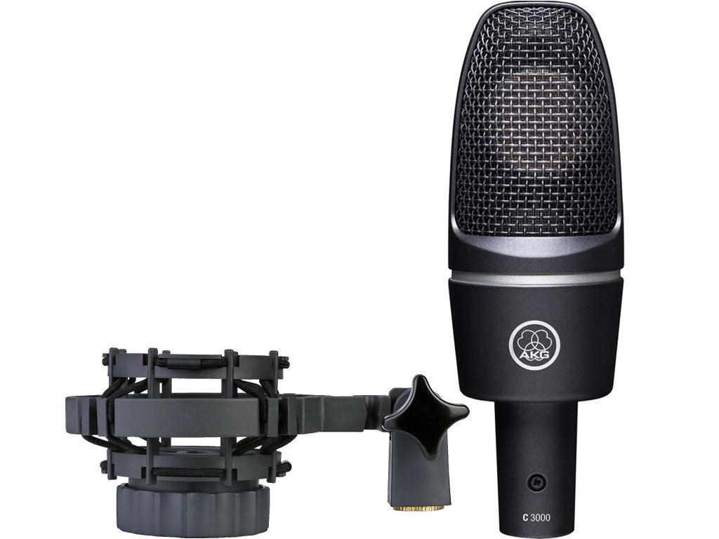 AKG C3000 MICROFONO DA STUDIO A CONDENSATORE LARGO DIAFRAMMA PER VOCE E STRUMENTI C-3000-B - TechSoundSystem.com