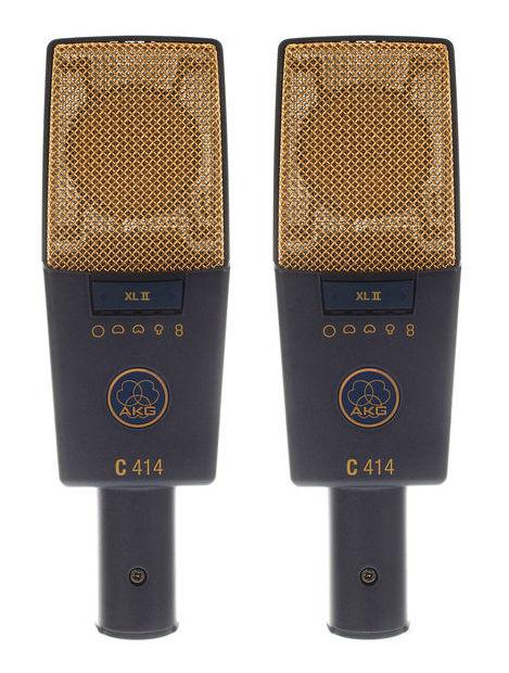 AKG C414-XLII STEREO SET 2 MICROFONI A CONDENSATORE DA STUDIO LARGO DIAFRAMMA 9 DIAGRAMMI POLARI MULTI PATTERN - TechSoundSystem.com