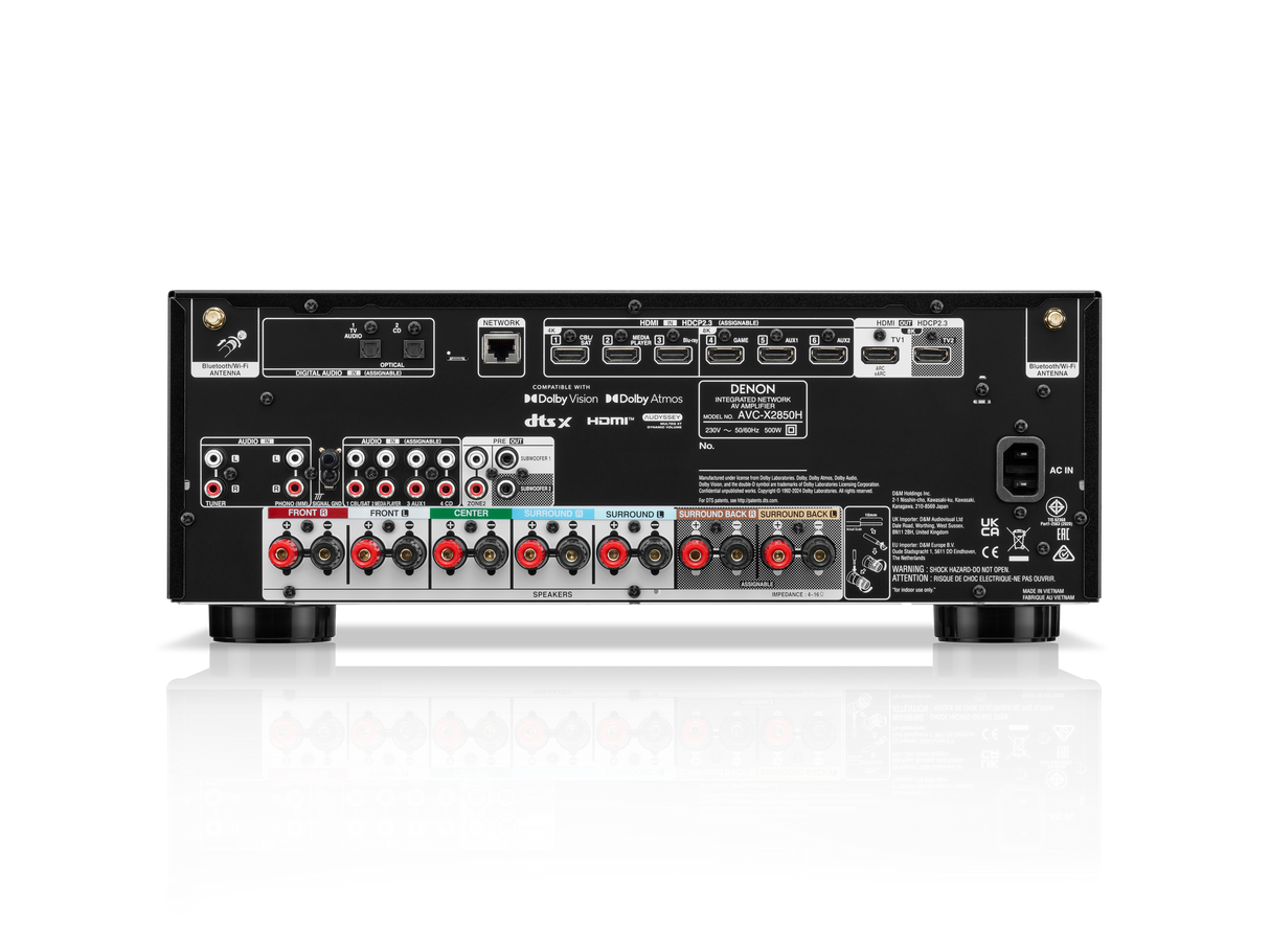 Denon AVC-X2850H Amplificatore AV 7.2 canali, 150W per canale, Dolby Atmos e DTS:X