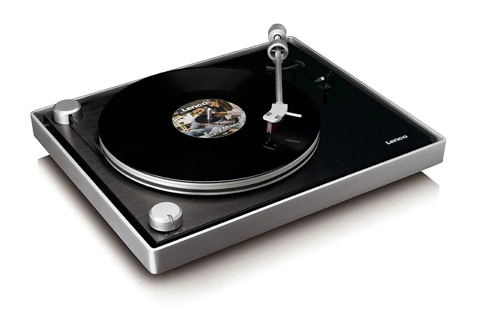 Lenco L-455 Giradischi AudioPhile in metallo Telaio in alluminio, Testina Ortofon 2M Red