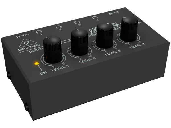 BEHRINGER HA400 BK BLACK MICROAMP AMPLIFICATORE PER CUFFIE 4 CANALI STEREO COLORE NERO - TechSoundSystem.com