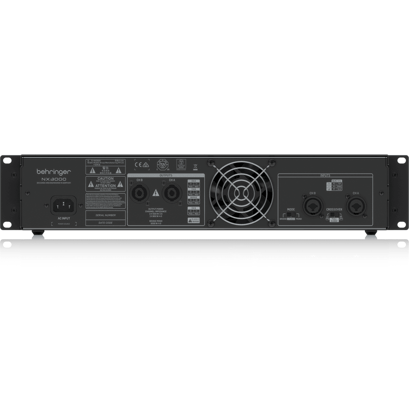BEHRINGER NX3000 FINALE DI POTENZA 3000 WATT 2 CANALI CON COMPENSAZIONE AUTOMATICA DELL' IMPEDENZA - TechSoundSystem.com