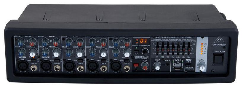 BEHRINGER PMP550M MIXER AMPLIFICATO 5 CANALI MIC LINE CON EFFETTI KLARK TEKNIK 500 WATT 7 BANDE - TechSoundSystem.com
