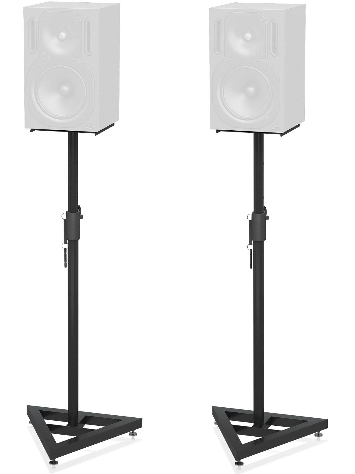 BEHRINGER SM5002 COPPIA SUPPORTI CASSE MONITOR DA STUDIO STAND REGOLABILI BASE TRIANGOLARE PIEDINI ANTIVIBRAZIONI - TechSoundSystem.com