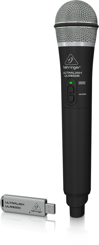 BEHRINGER ULM300-USB ULTRALINK RADIOMICROFONO GELATO PALMARE A MANO 2.4 GHZ + PRATICO RICEVITORE USB X MIXER XENYX Q/QX/CASSE WIRELESS READY - TechSoundSystem.com