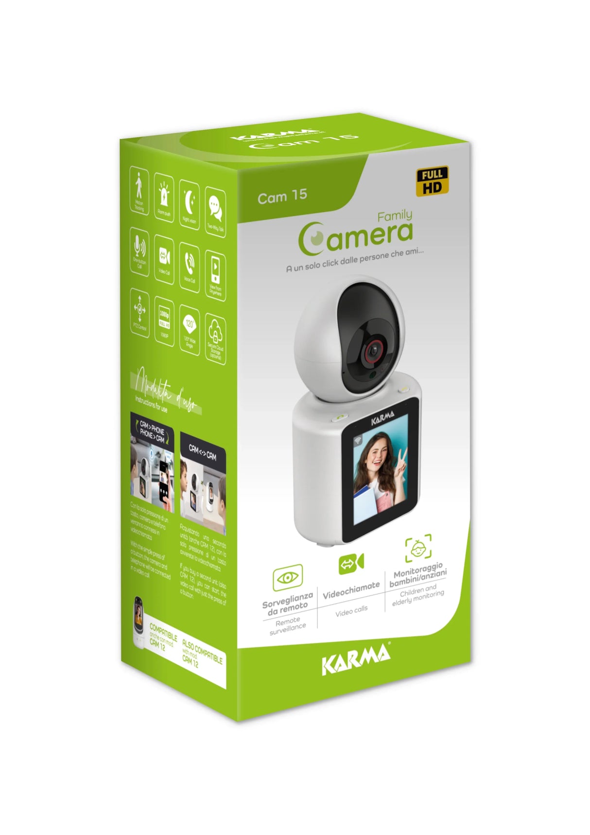 KARMA CAM 15 Videochiamata e sorveglianza motorizzata