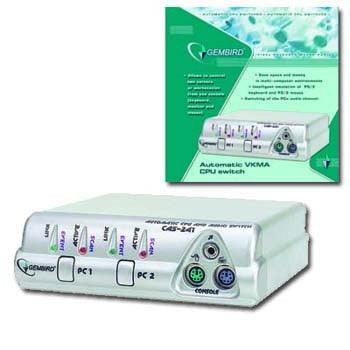 GEMBIRD AUTOMATIC CPU SWITCH W/AUDIO SUPPORT, 2 PCS - TechSoundSystem.com
