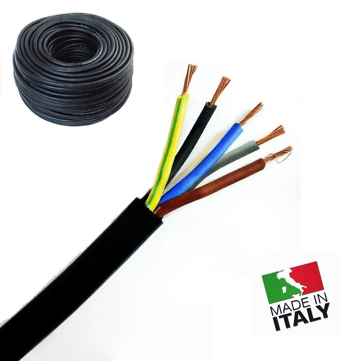 CAVO ALIMENTAZIONE H07RN-F 5G16 MM2 ISOLAMENTO NEOPRENE CON 5 CONDUTTORI SEZIONE 16MMQ ( AL METRO ) - TechSoundSystem.com