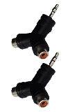KARMA CA 8259 Coppia adatt audio da 2 prese RCA F e 1 spina 3,5mm stereo - TechSoundSystem.com