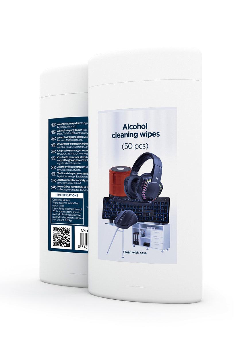 GEMBIRD ALCOHOL CLEANING WIPES (50 PCS), MICRO-FIBER - TechSoundSystem.com