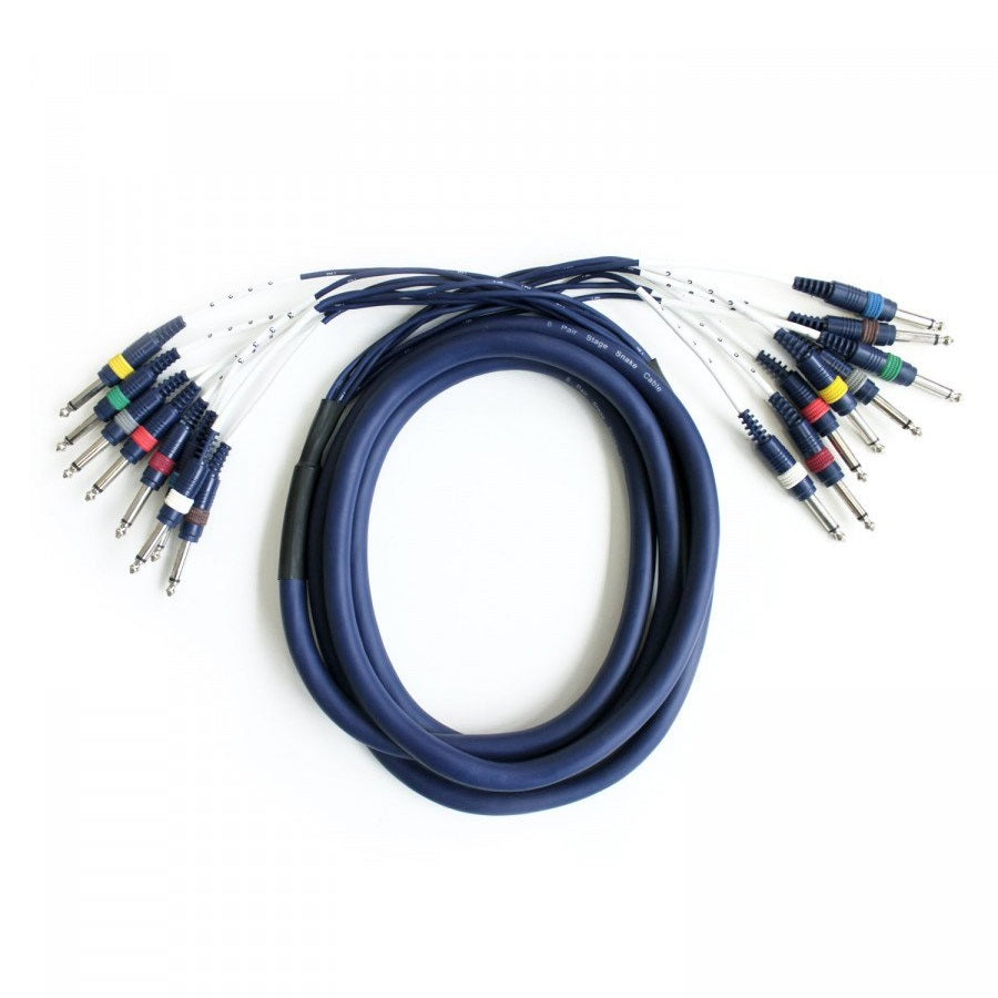 COBRA 57143 CAVO MULTICORE DI 6 METRI DA 8 A 8 JACK MASCHI MONO 1/4" 6.3 MM - TechSoundSystem.com