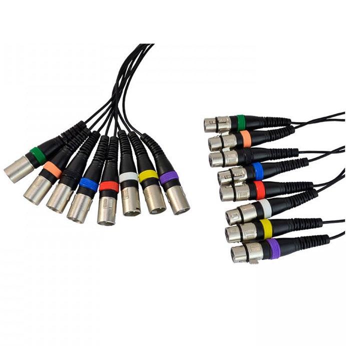 COBRA CP070-03 CAVO MULTICORE DI 3 METRI DA 8 XLR FEMMINA A 8 XLR MASCHIO - TechSoundSystem.com