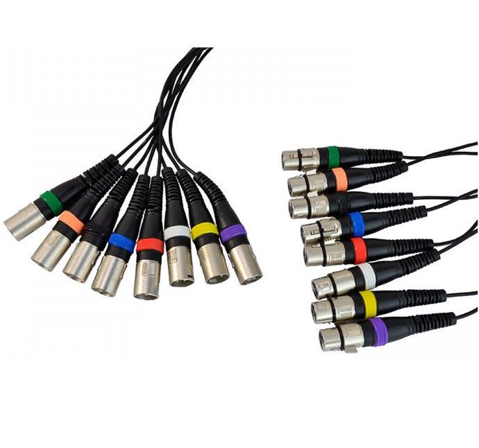 COBRA CP070-10 CAVO MULTICORE DI 10 METRI DA 8 XLR FEMMINA A 8 XLR MASCHIO - TechSoundSystem.com