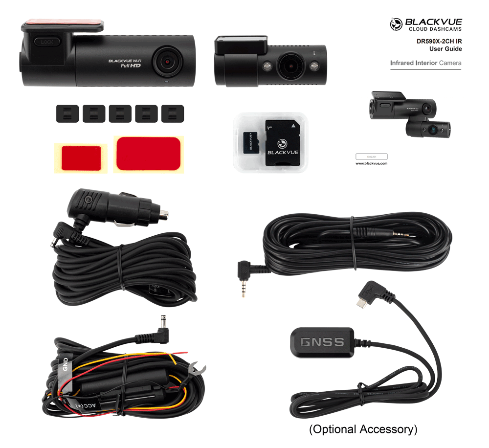 BlackVue DR590X-2CH32GB PLUS Kit 2 Dashcam DVR WI-FI Registrazione Full HD 1080p- 30+30 fps