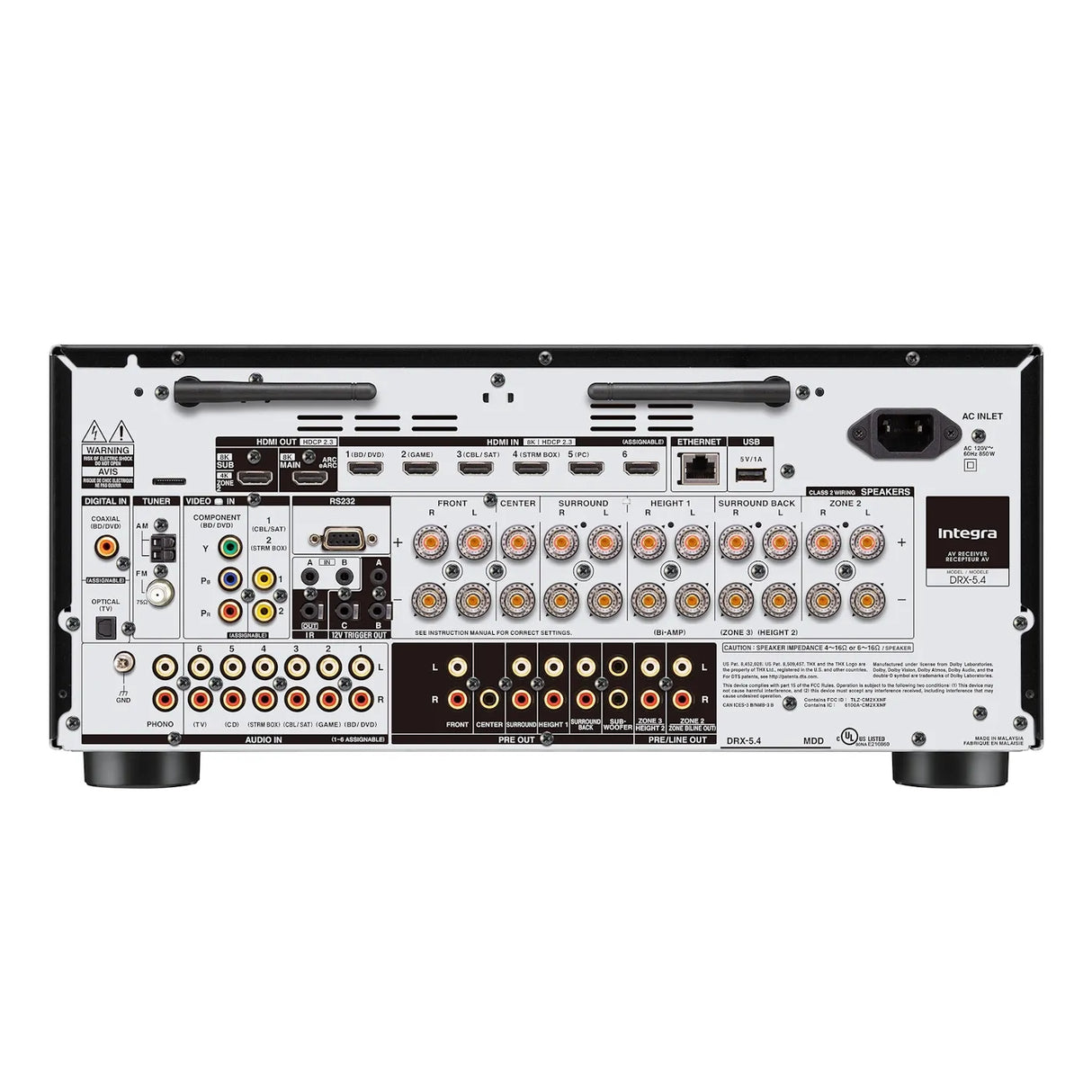 Integra DRX 5.4 Sintoamplificatore 5.2.4 / 7.2.2 canali con Dolby Atmos, Dirac Live, 8K HDMI 2.1