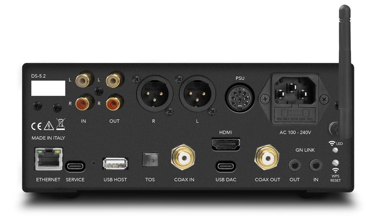 Gold Note DS-5.2 sorgente digitale all-in-one: streamer, DAC, preamplificatore e amplificatore per cuffie