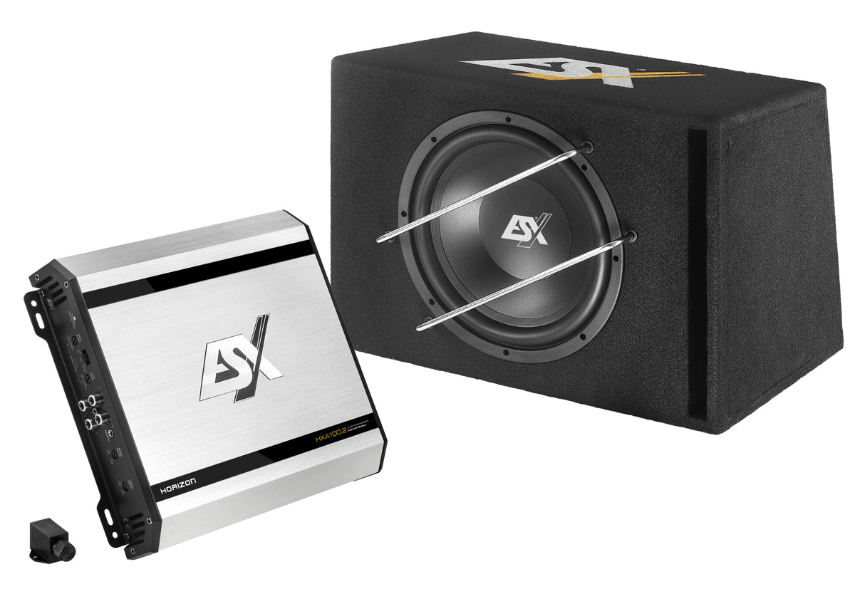 ESX HXP200 bass pack con amplificatore a 2 canali e subwoofer bassreflex 300 mm 600W