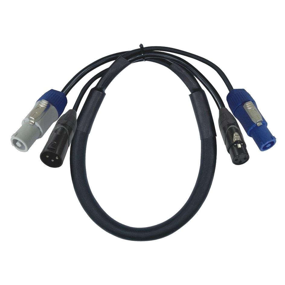 EXTREME PD-001 3 METRI CAVO COMBO DMX XLR 3 PIN+ ALIMENTAZIONE POWERCON IN-OUT - TechSoundSystem.com