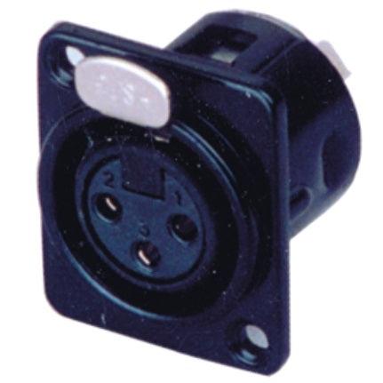 EXTREME X-154 CONNETORE XLR VOLANTE FEMMINA 3 POLI DA PANNELLO COLORE NERO - TechSoundSystem.com