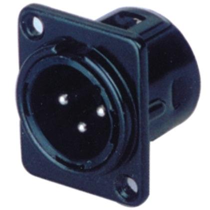 EXTREME X-155 CONNETORE XLR VOLANTE MASCHIO 3 POLI DA PANNELLO COLORE NERO - TechSoundSystem.com