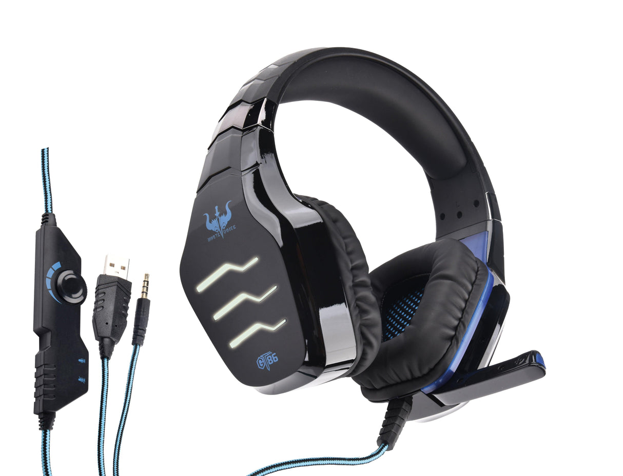 OVLENG GT 86BL Cuffia gaming con led blu - TechSoundSystem.com