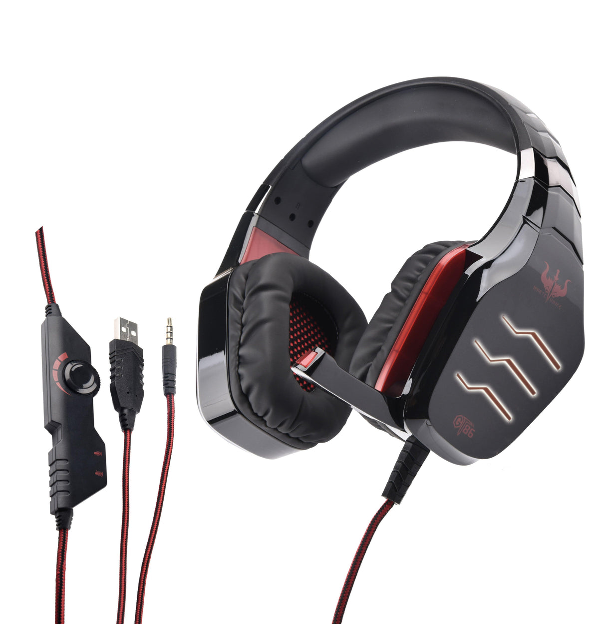 OVLENG GT 86R Cuffia gaming con led rosso - TechSoundSystem.com