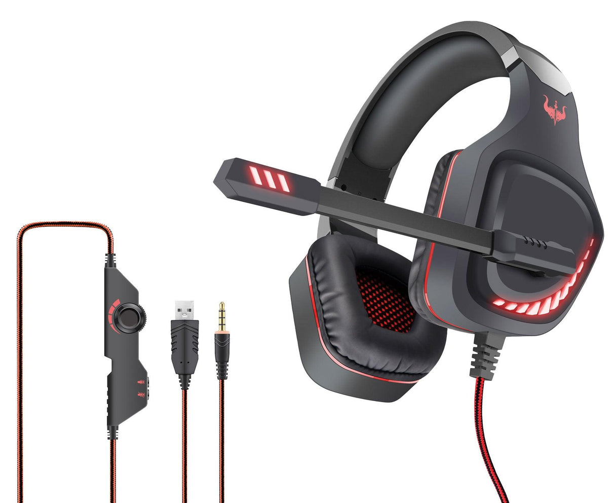 OVLENG GT 97R Cuffia gaming USB con led rosso - TechSoundSystem.com