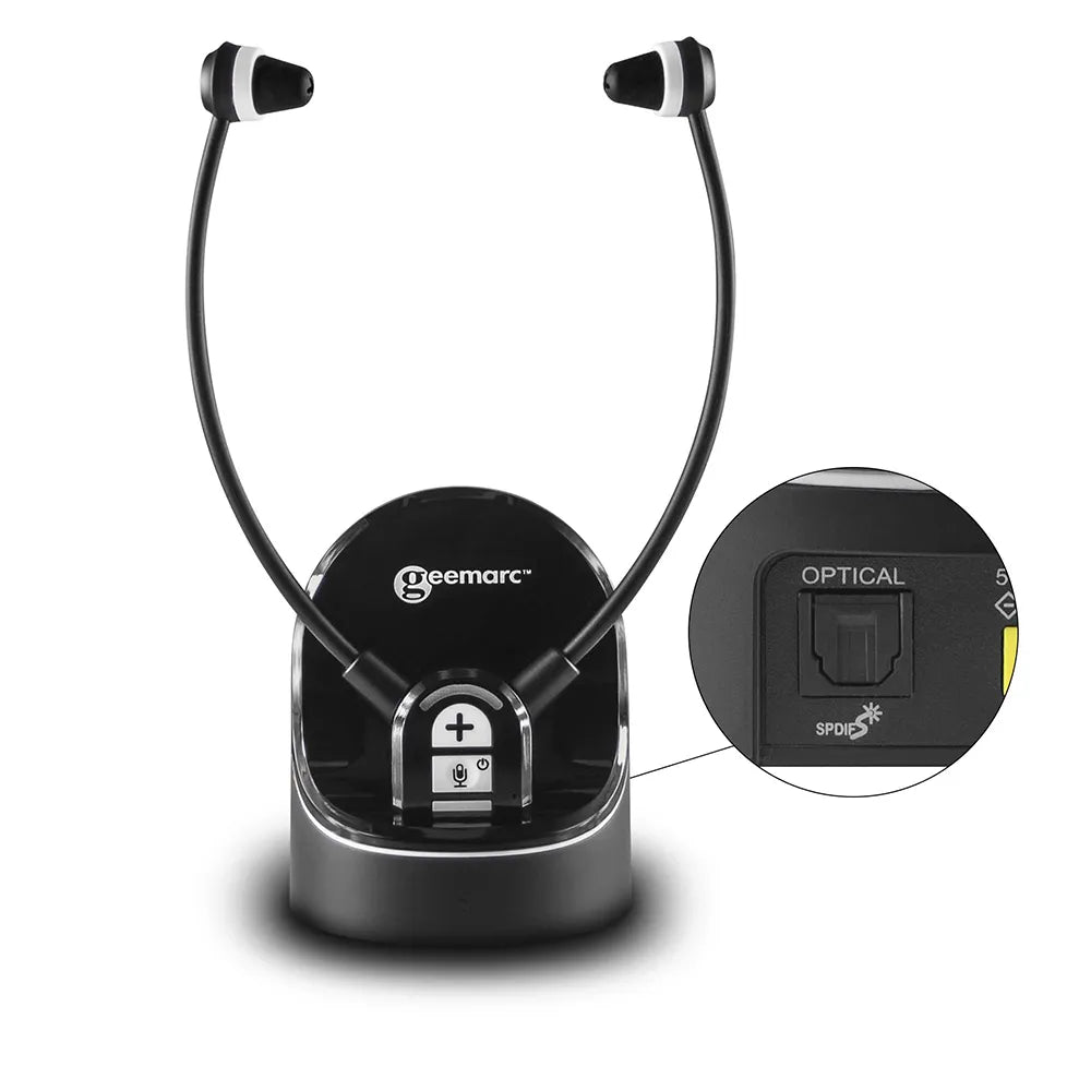 Geemarc CL7370 OPTI auricolari stetoscopici wireless per ascolto TV amplificato