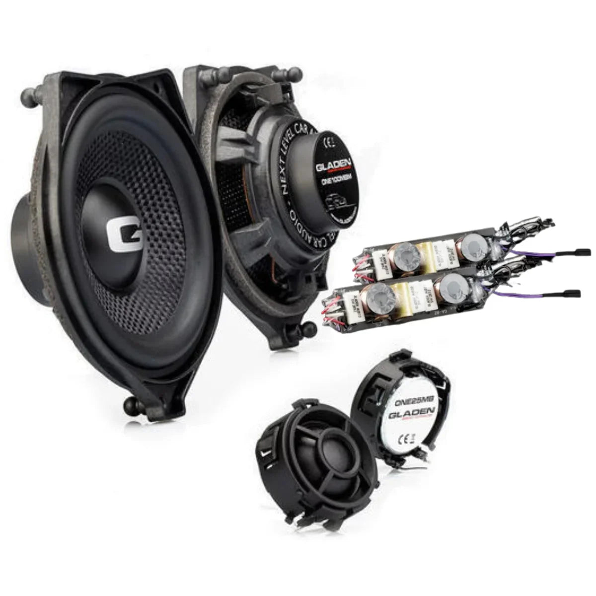 Gladen ONE 100.2 MBM Kit audio a 2 vie parzialmente attivo per Mercedes GLE 100mm 3 Ohm 120W