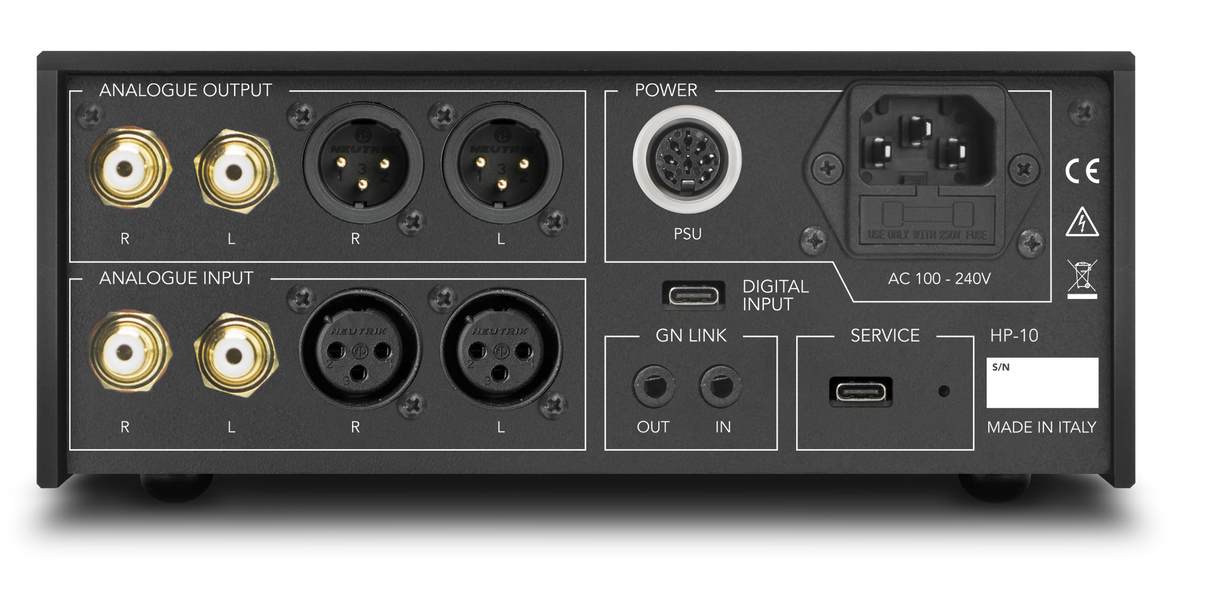 Gold Note HP-10 DELUXE amplificatore cuffie high-end in classe A Dual Mono con DAC e Bluetooth HD aptX