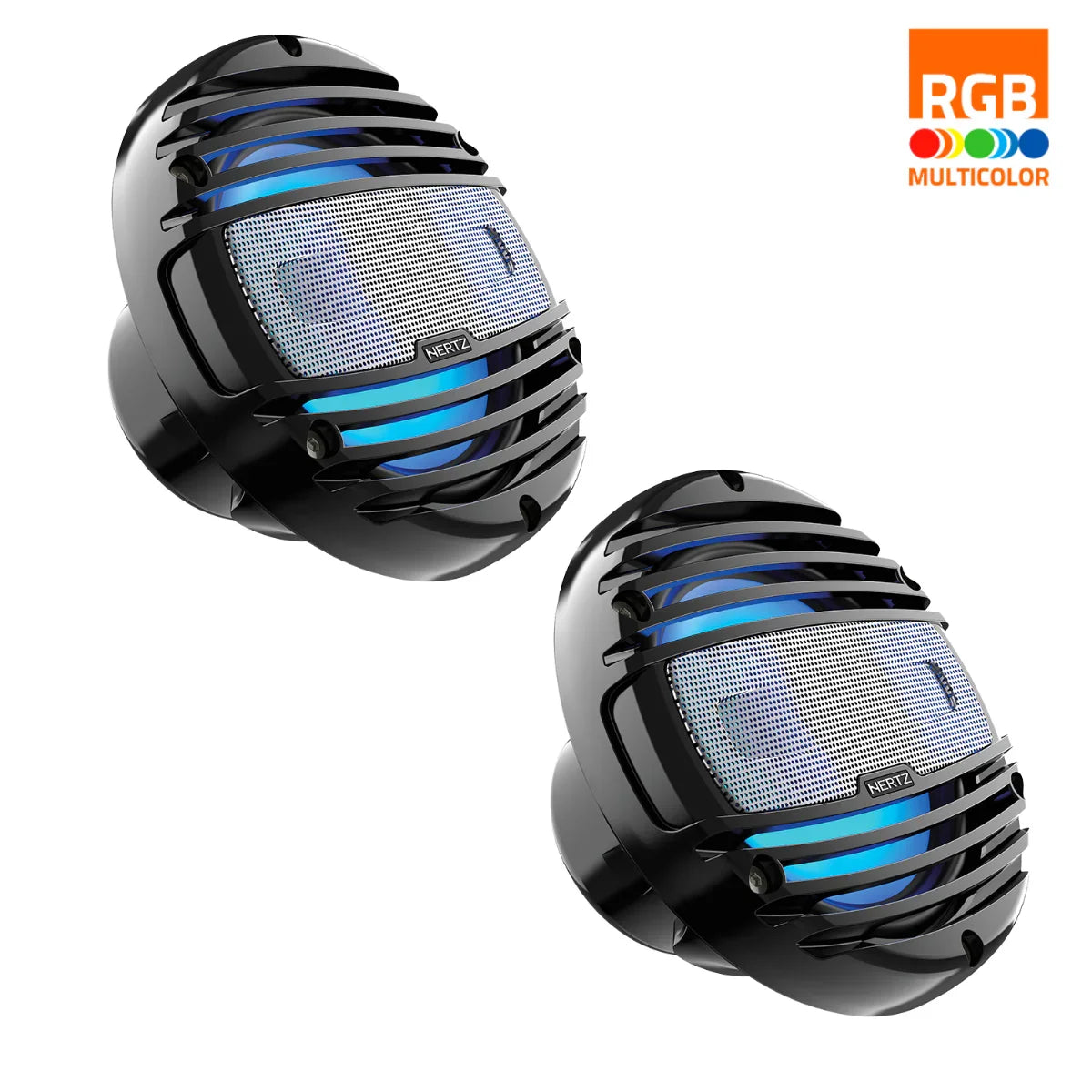 Hertz HMX 6.5 LD-C coppia di altoparlanti nautici coassiali high-end neri con griglia grigia 165mm 4 Ohm 150W